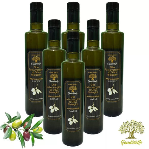 6 Pz Olio Extra Vergine di OLIVA RAVECE 100% Biologico 500 ml
