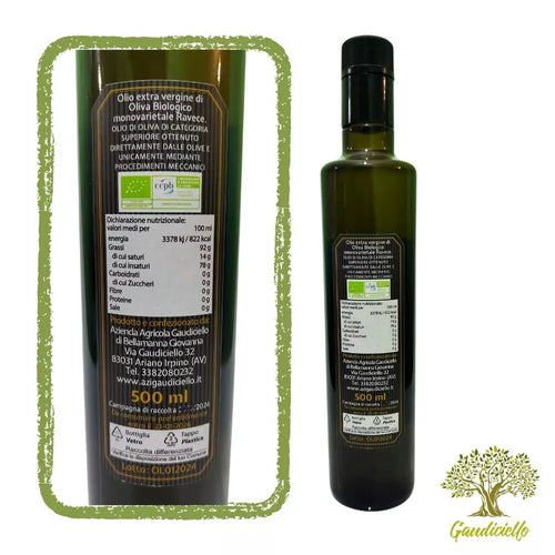 6 Pz Olio Extra Vergine di OLIVA RAVECE 100% Biologico 500 ml